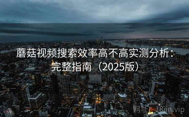 蘑菇视频搜索效率高不高实测分析：完整指南（2025版）
