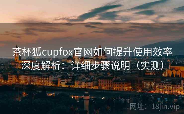 茶杯狐cupfox官网如何提升使用效率深度解析：详细步骤说明（实测）